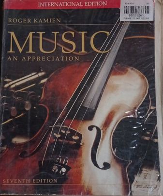 Book cover: Music an appreciation