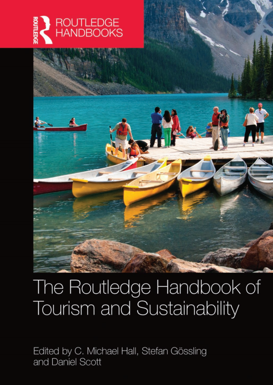 Book cover: The Routledge handbook of tourism and sustainability.