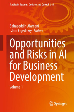 Book cover: Opportunities and risks in ai for business development