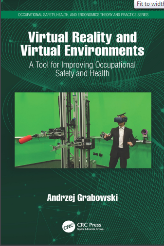 Book cover: Virtual reality and virtual environments: a tool for improving occupational safety and health.