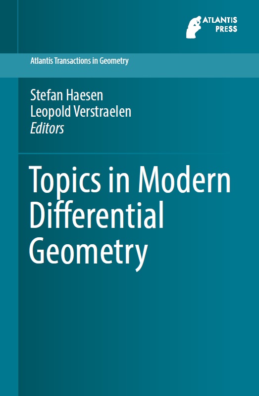 Book cover: Topics in modern differential geometry.