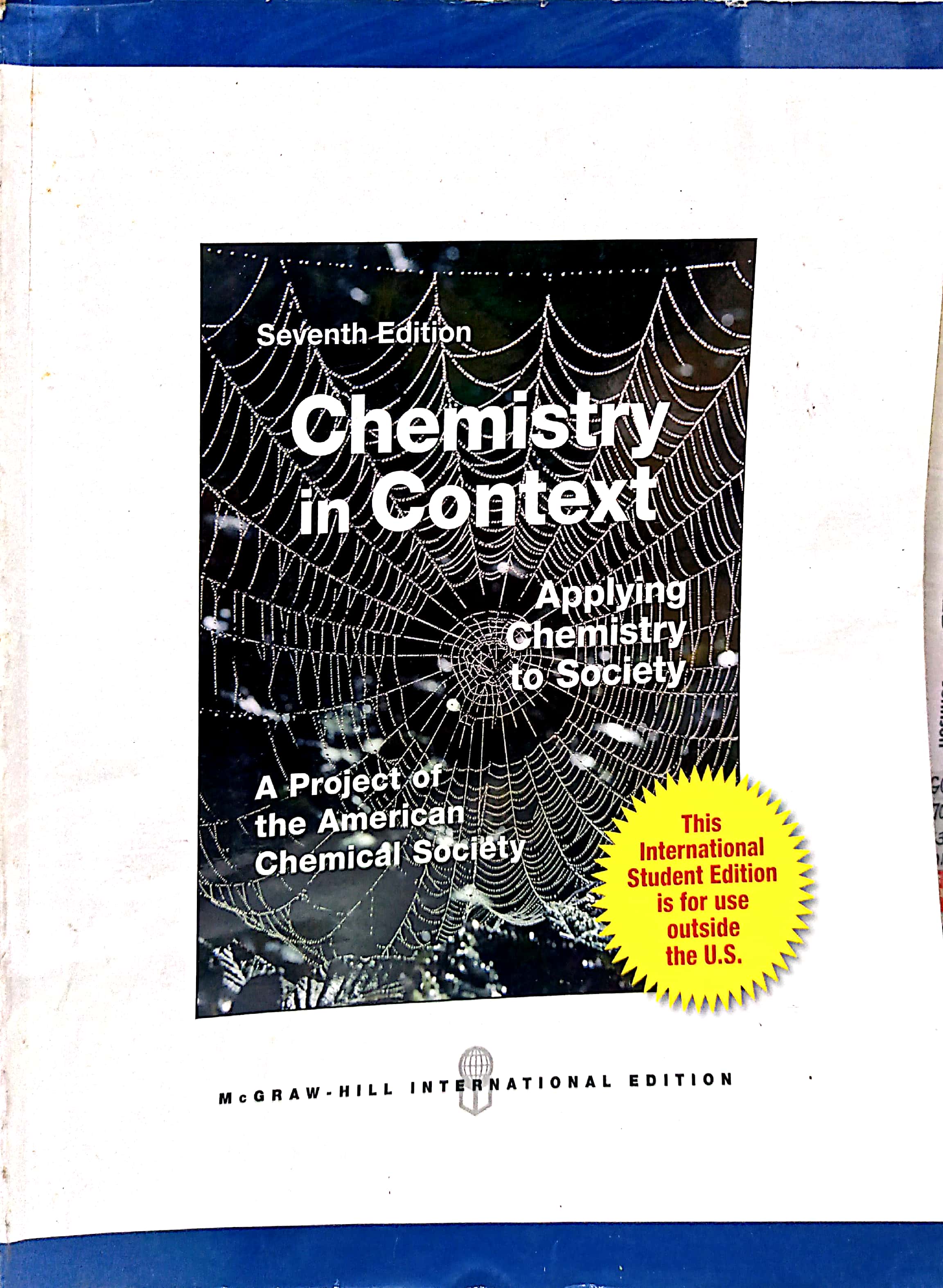 Book cover: Chemistry in context applying chemistry to society