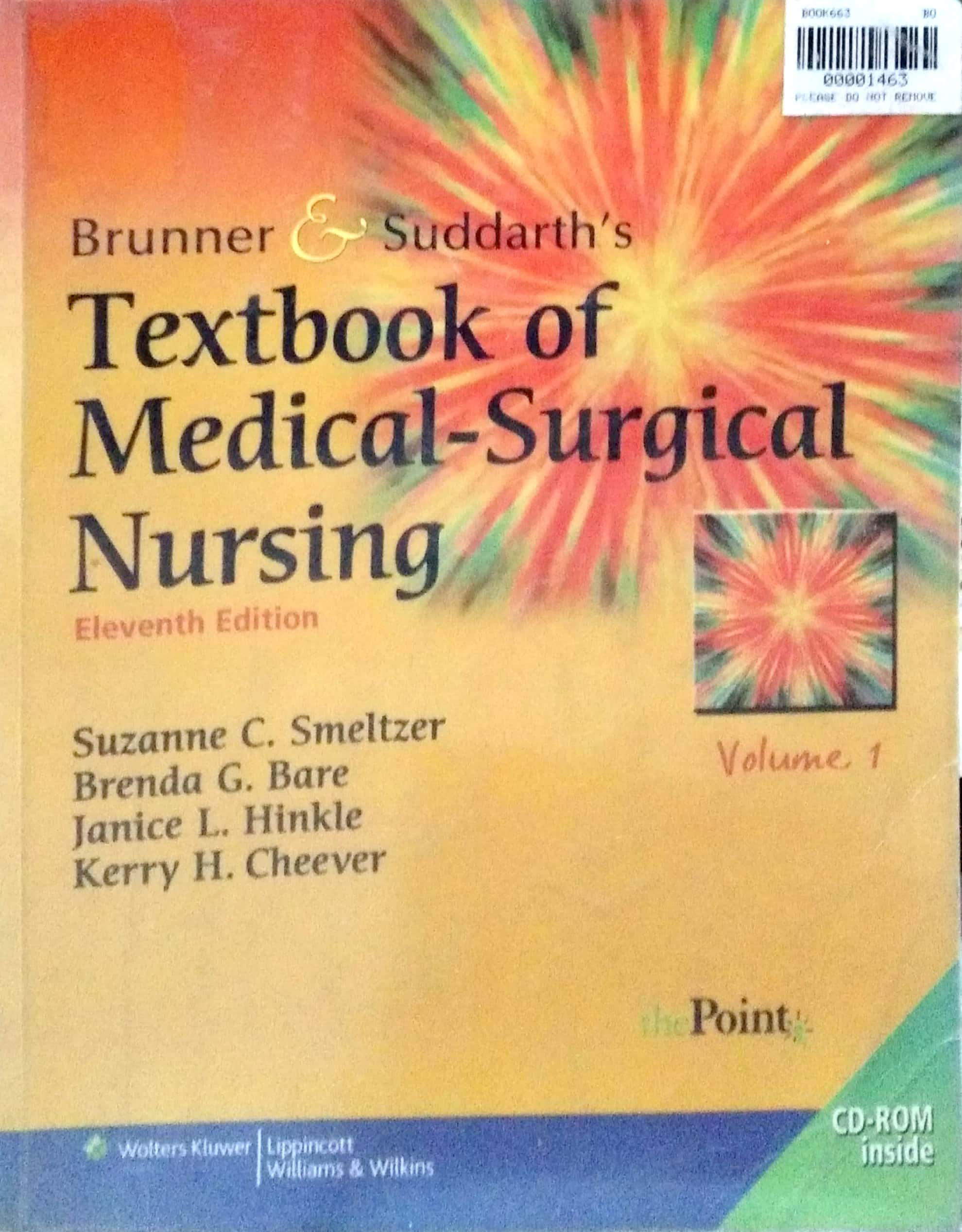 Book cover: Brunner & Suddarths textbook of medical-surgical nursing vol. 1