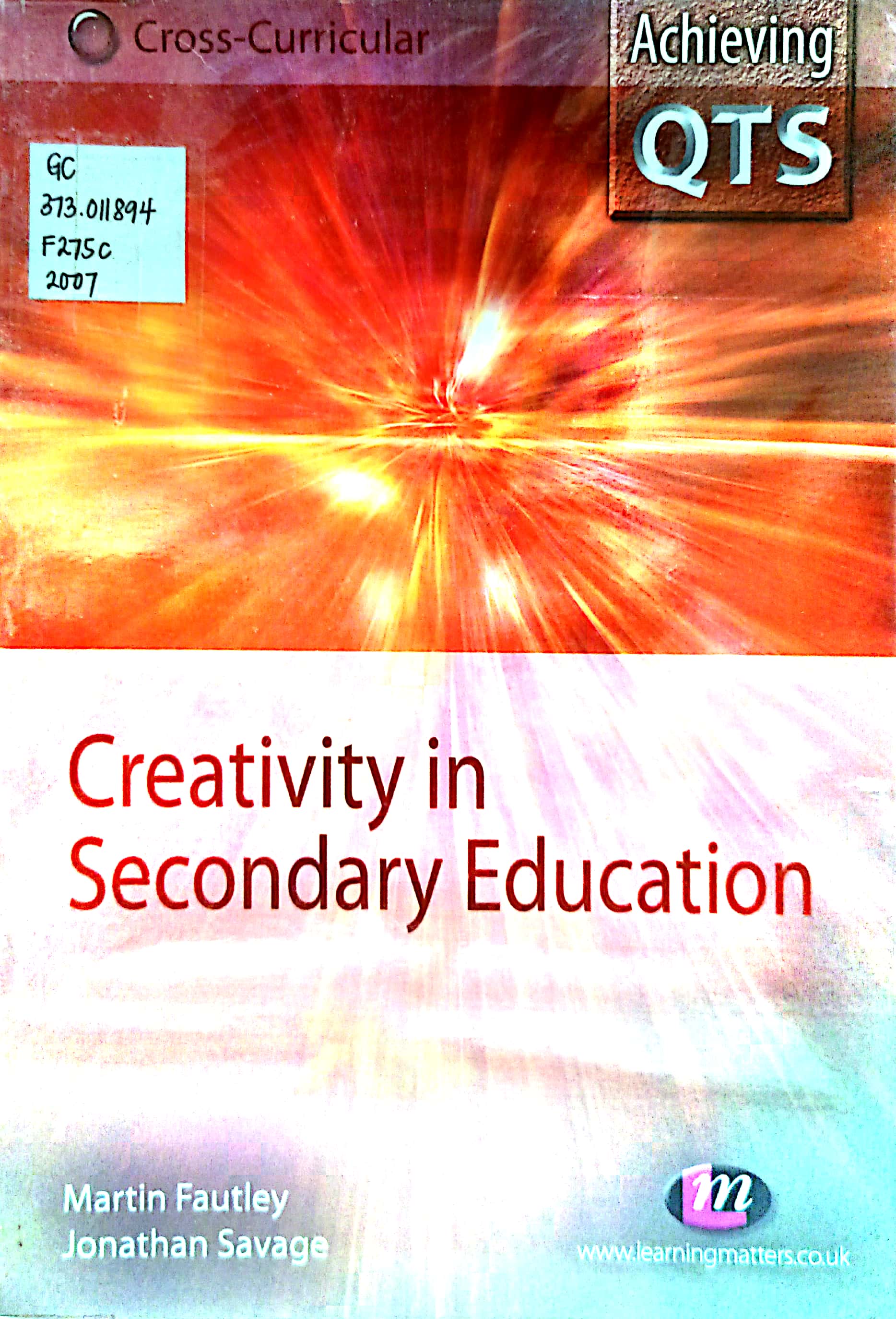 Book cover: Creativity in secondary education