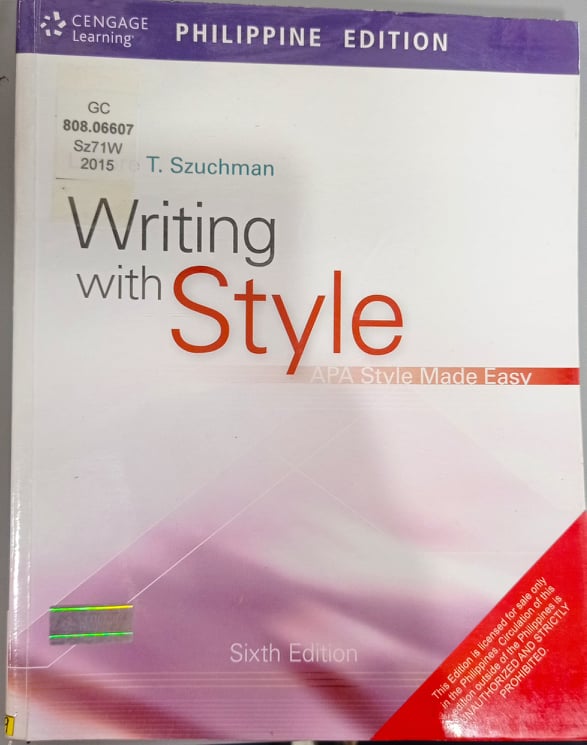 Book cover: Writing with style: APA style made easy