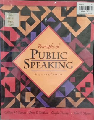 Book cover: Principles of public speaking