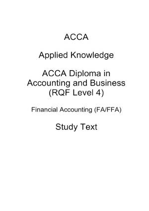Book cover: ACCA financial accounting 2024