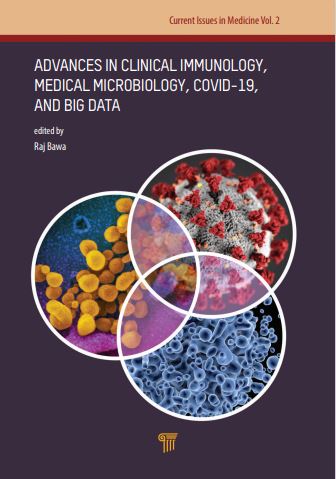 Book cover: Advances in clinical immunology, medical microbiology, COVID-19,  and big data.