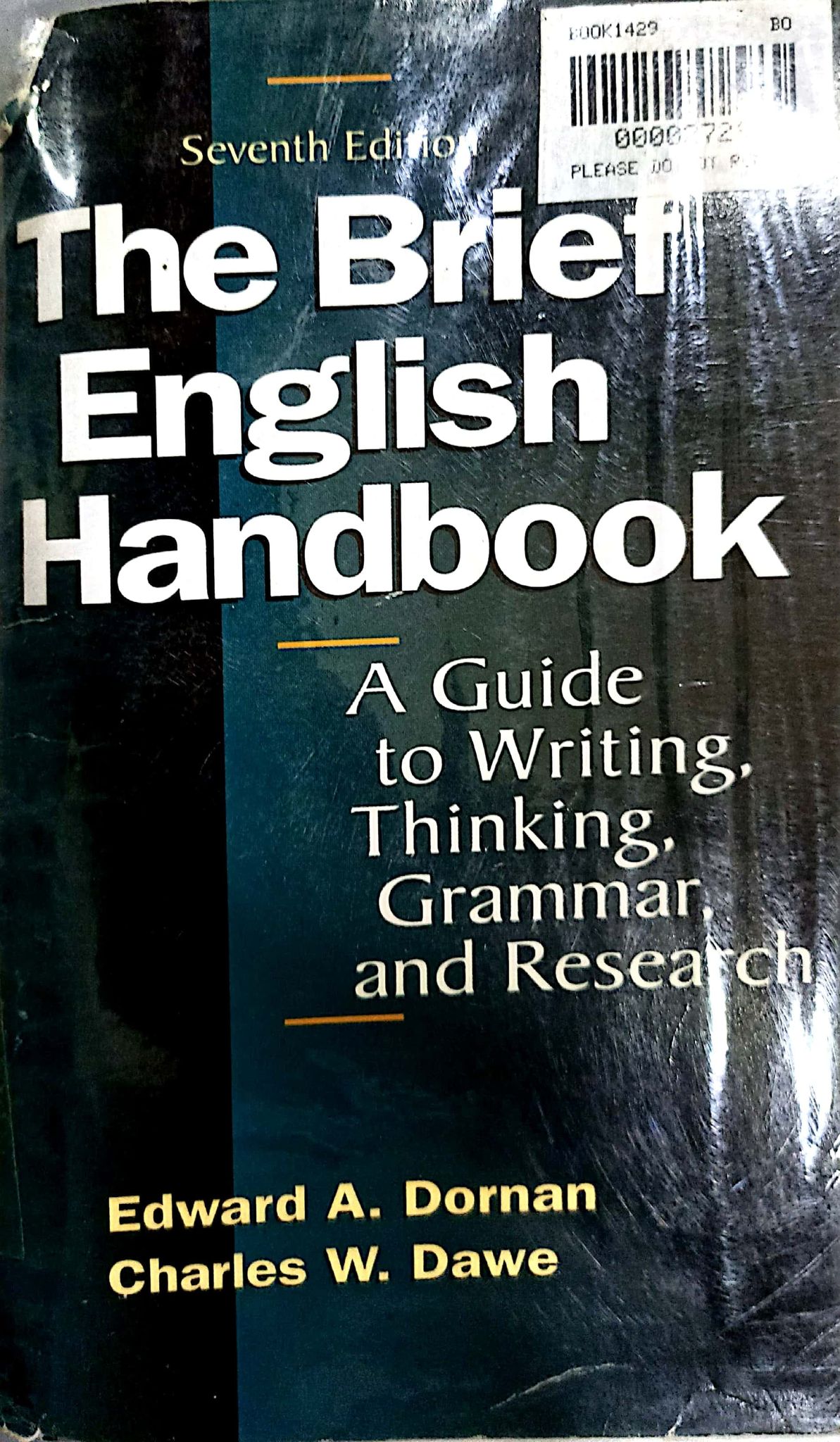 Book cover: The Brief english handbook : a guide to writing, thinking, grammar and research