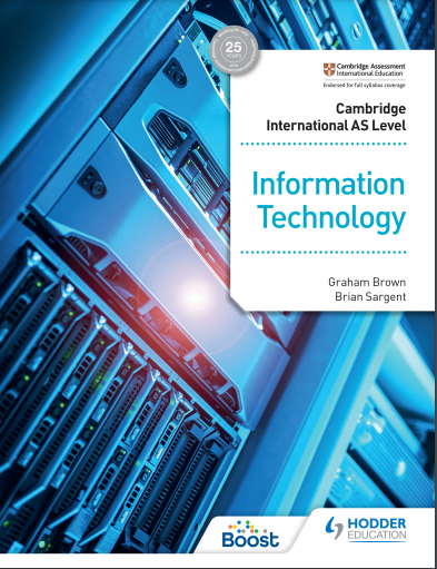 Book cover: Cambridge international AS level: information technology.