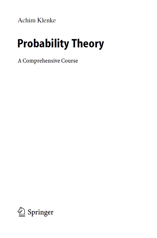 Book cover: Probability theory: a comprehensive course.