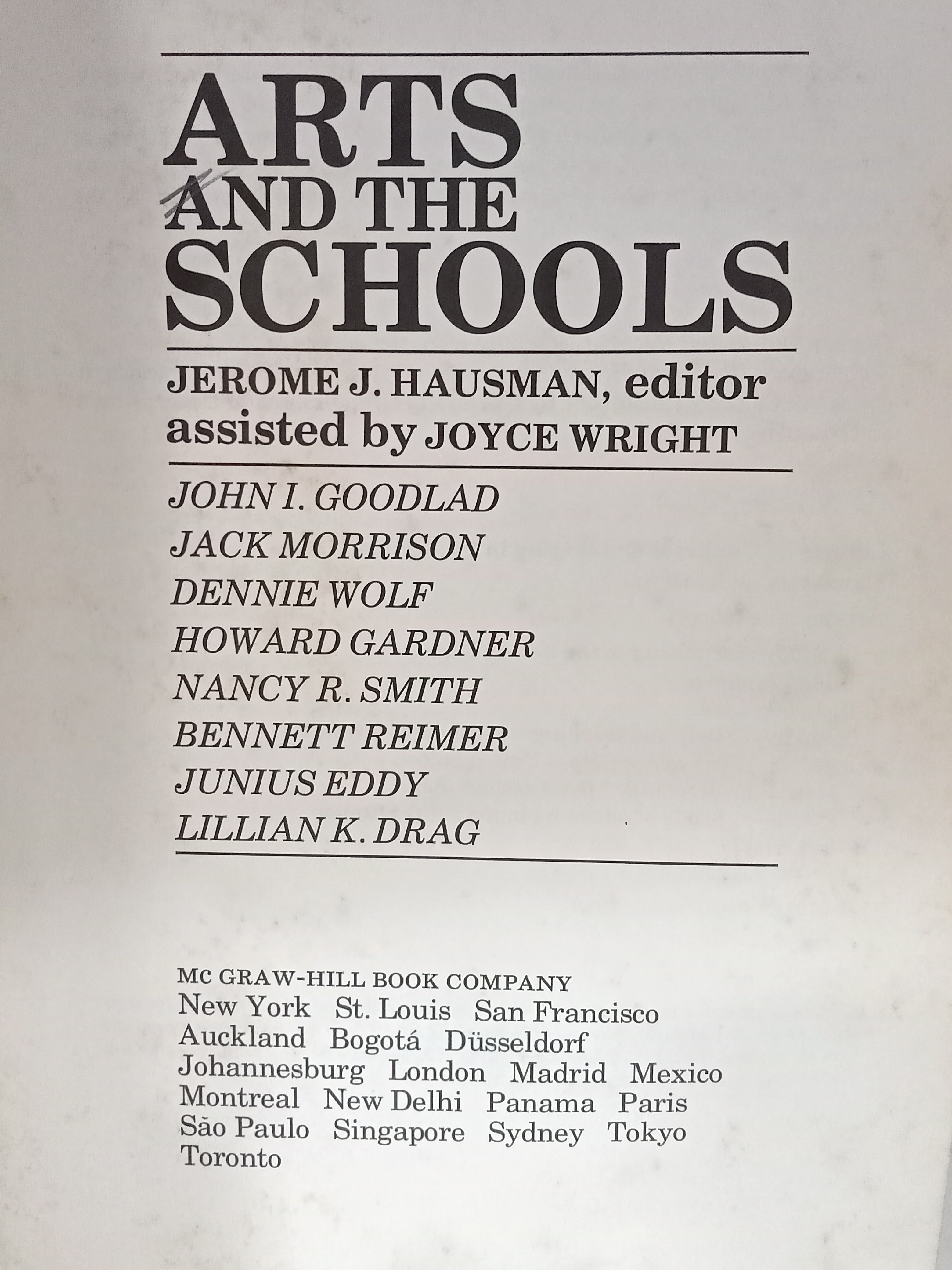 Book cover: Arts and the schools