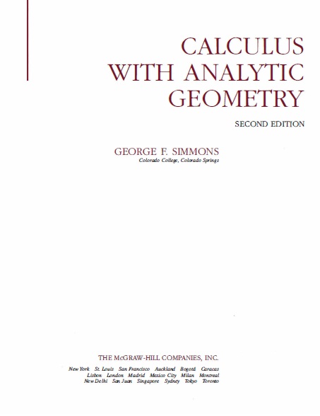 Book cover: Calculus with analytic geometry.