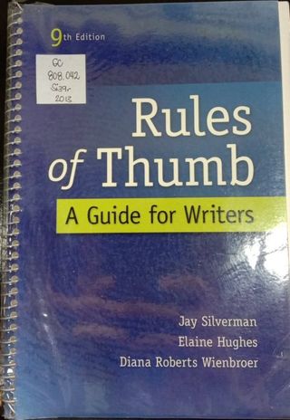 Book cover: Rules of thumb : a guide for writers