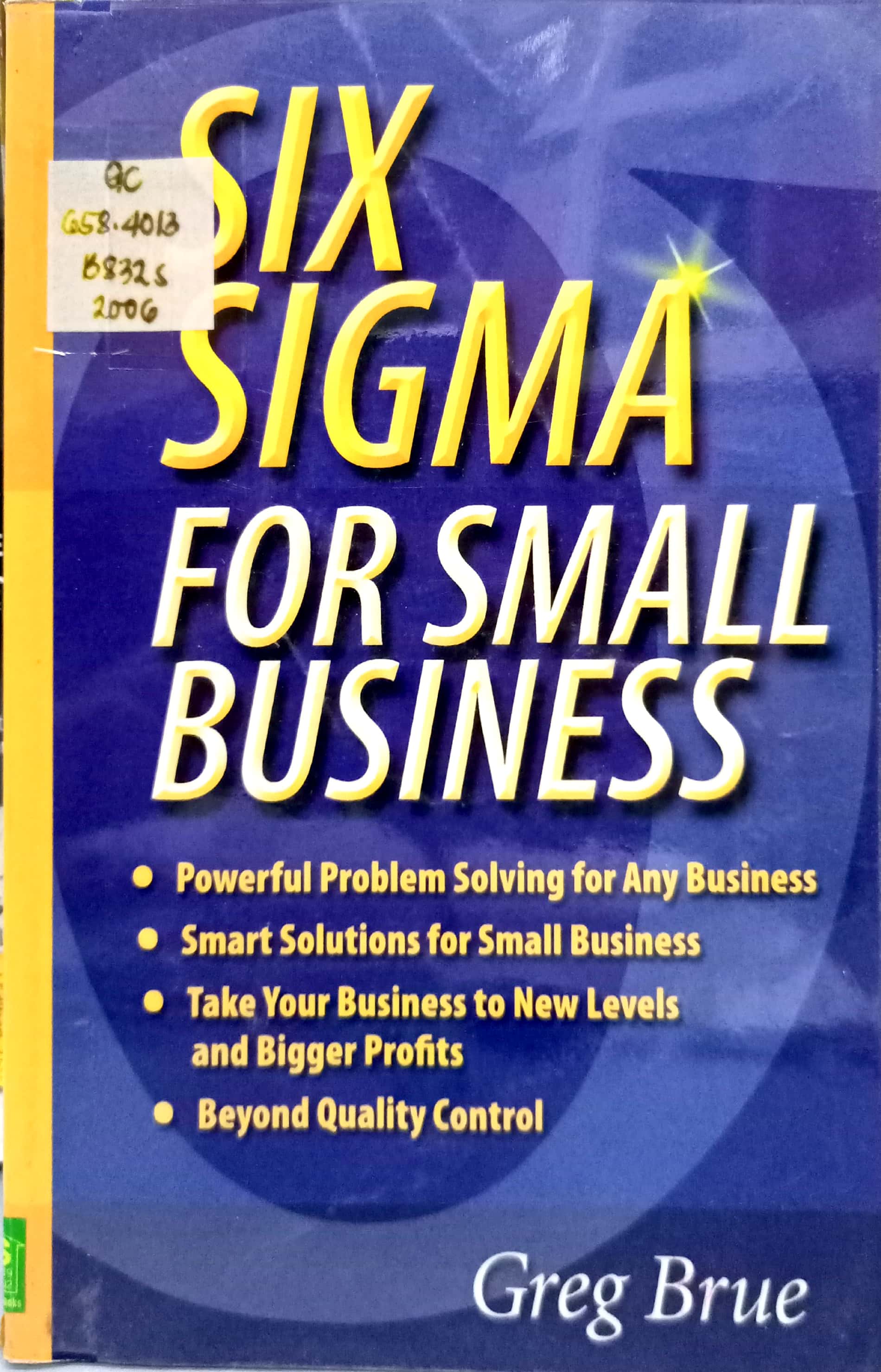 Book cover: Six sigma for small business.