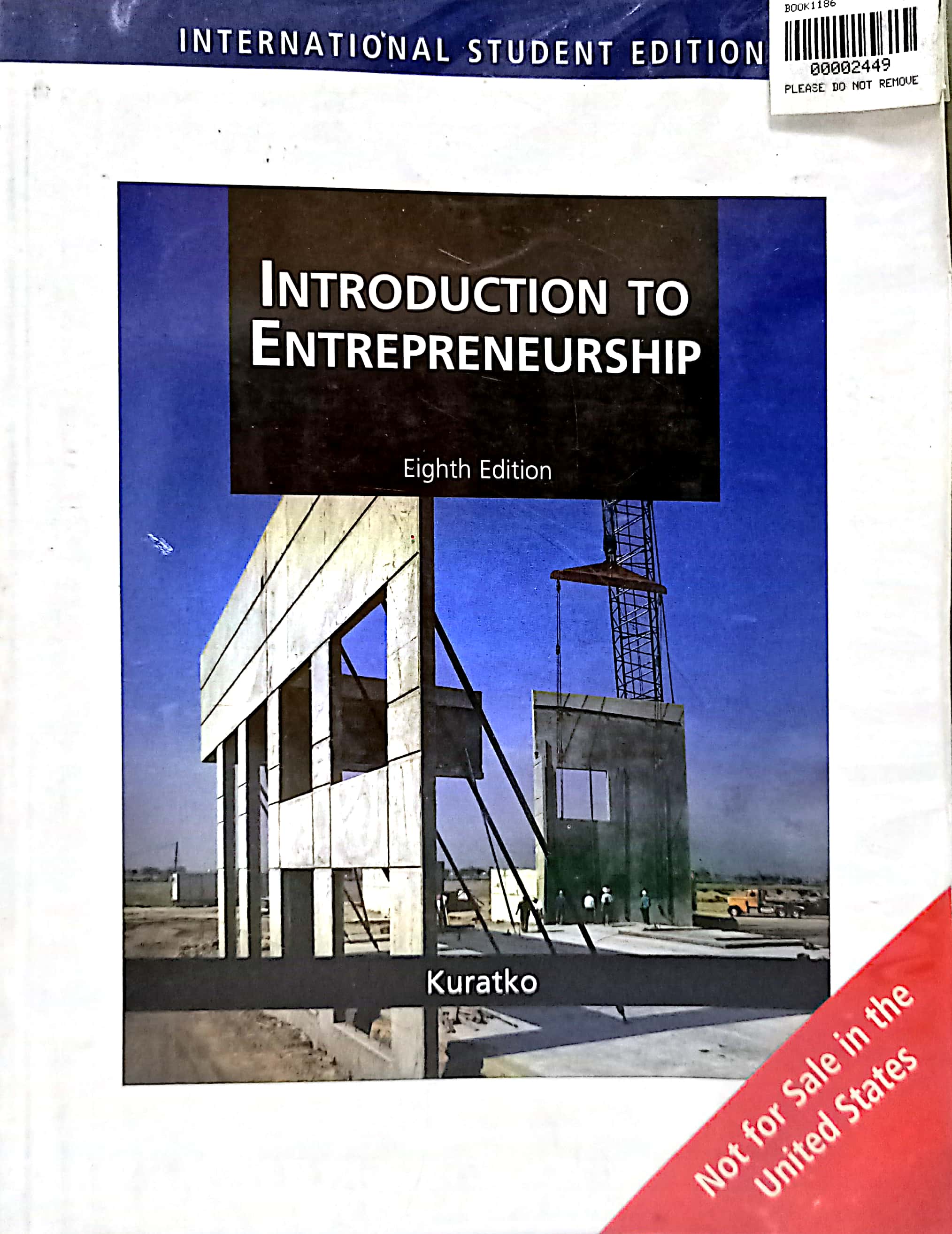 Book cover: Introduction to entrepreneurship