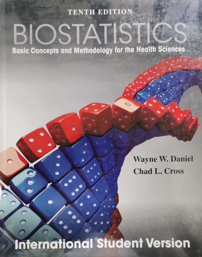 Book cover: Biostatistics: basic concepts and methodology for the health sciences.