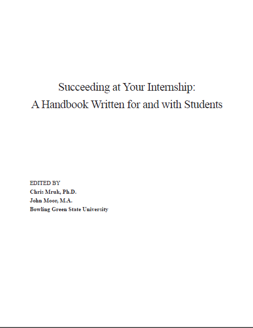 Book cover: Succeeding at your internship: a handbook written for and with students.