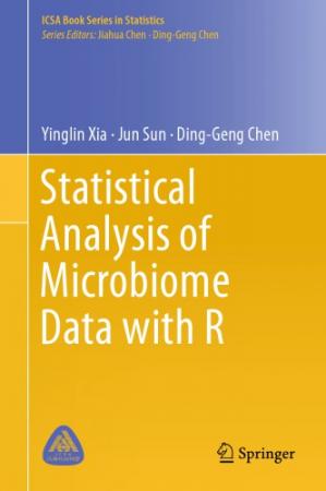 Book cover: Statistical analysis of microbiome data with r