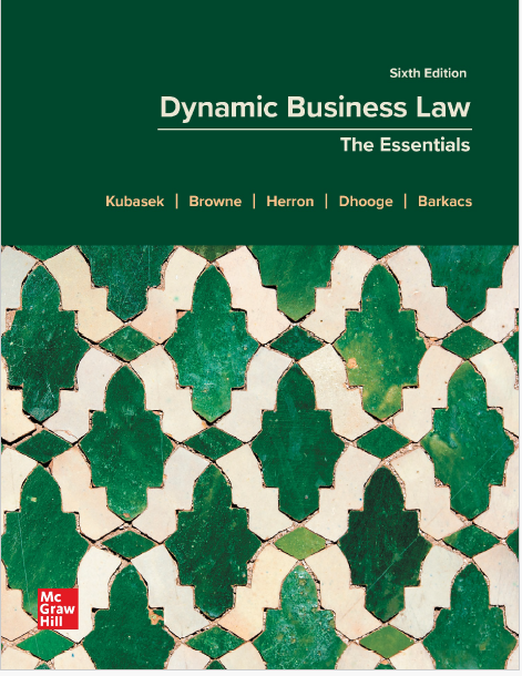 Book cover: Dynamic business law : the essentials