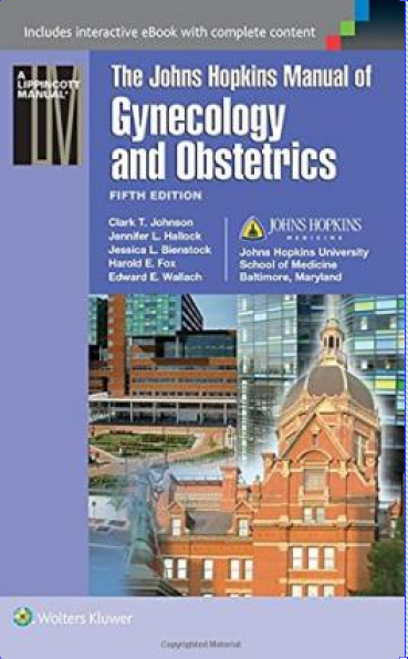 Book cover: The Johns Hopkins manual of gynecology and obstetrics.