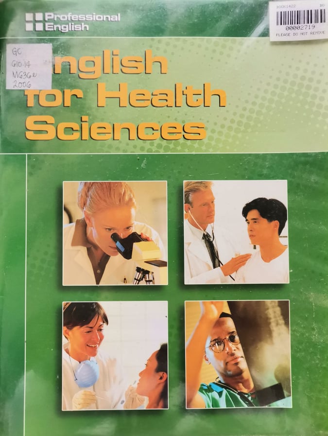 Book cover: English for health sciences.