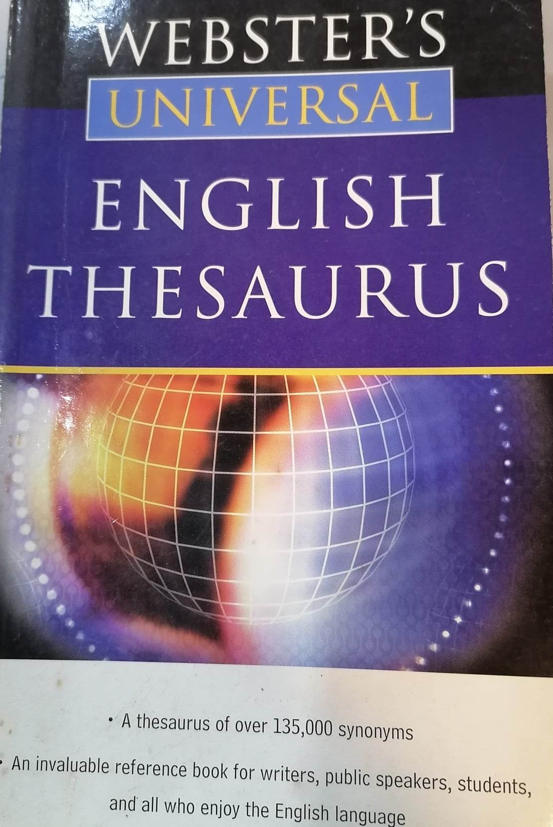 Book cover: Webster's universal English thesaurus