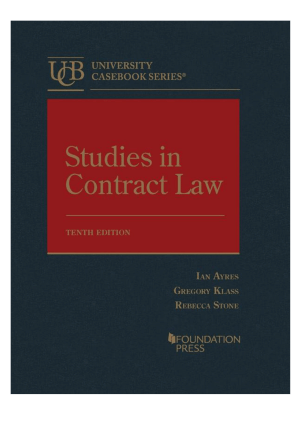 Book cover: Studies in contract law