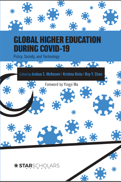 Book cover: Global higher education during COVID-19: policy, society & technology.