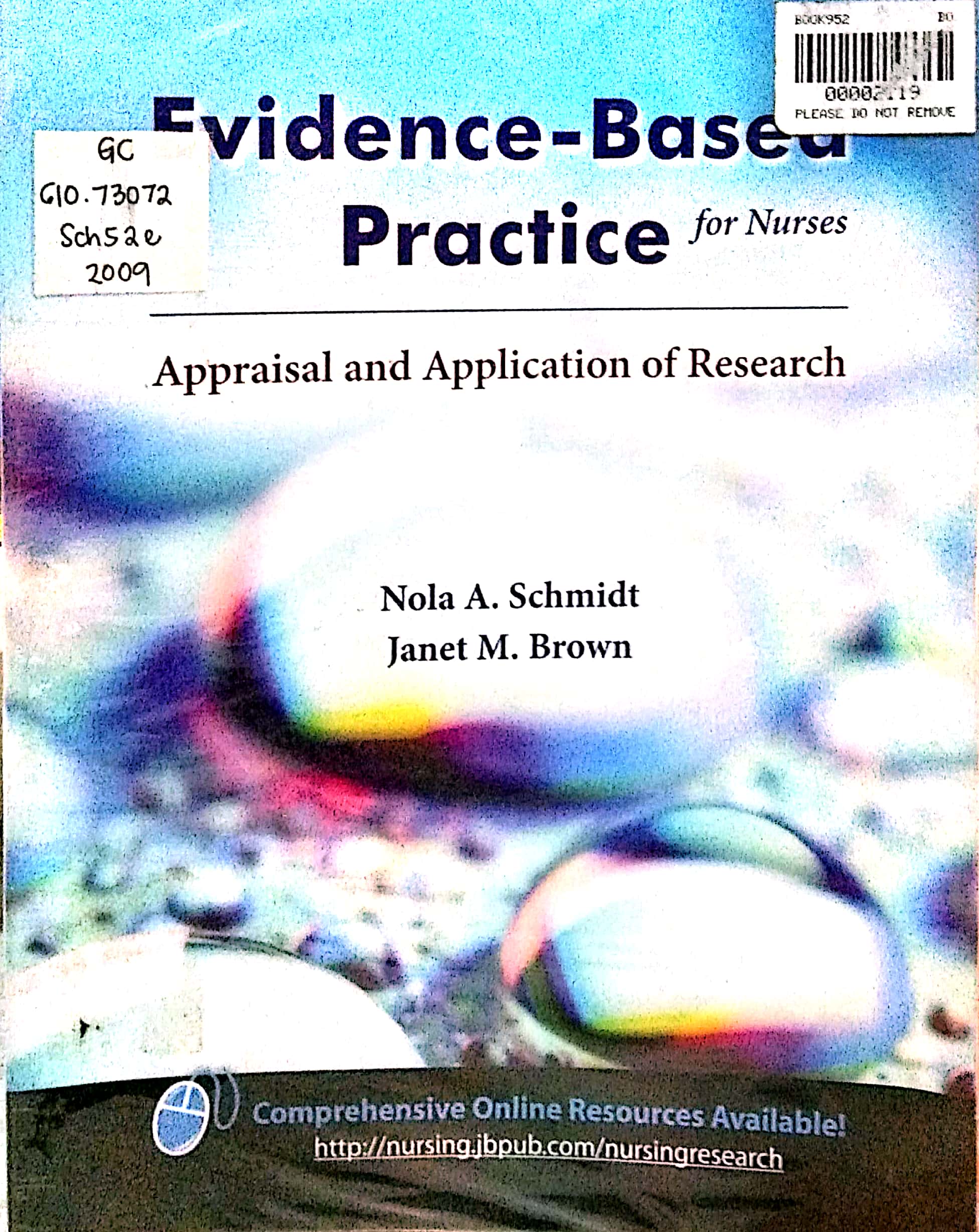 Book cover: Evidenced-based practice for nurses
