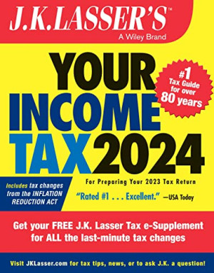Book cover: J.k. Lassers your income tax 2024 for preparing your 2023 tax return