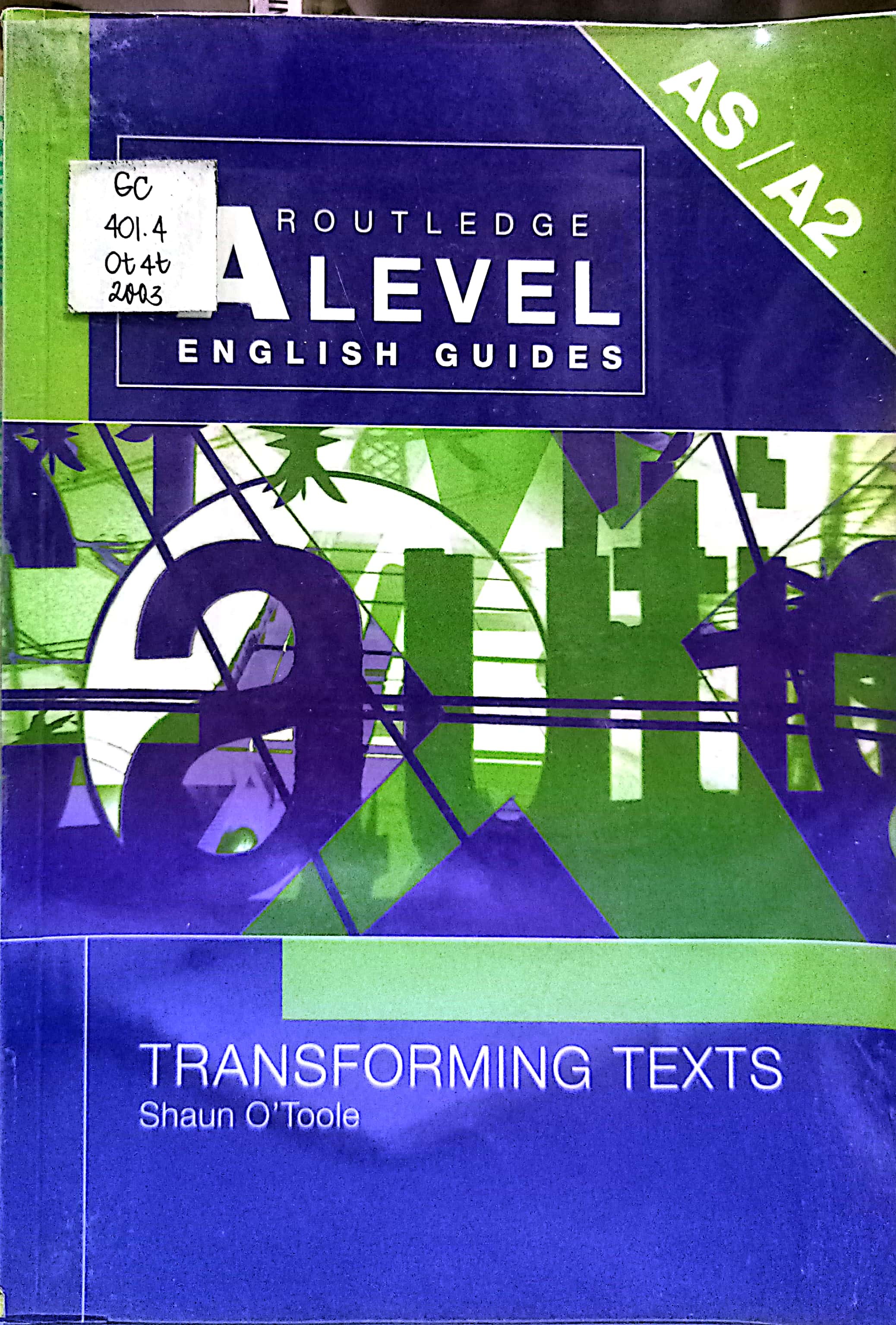Book cover: Transforming texts