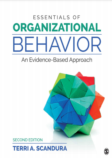 Book cover: Essentials of organizational behavior: an evidence-based approach.