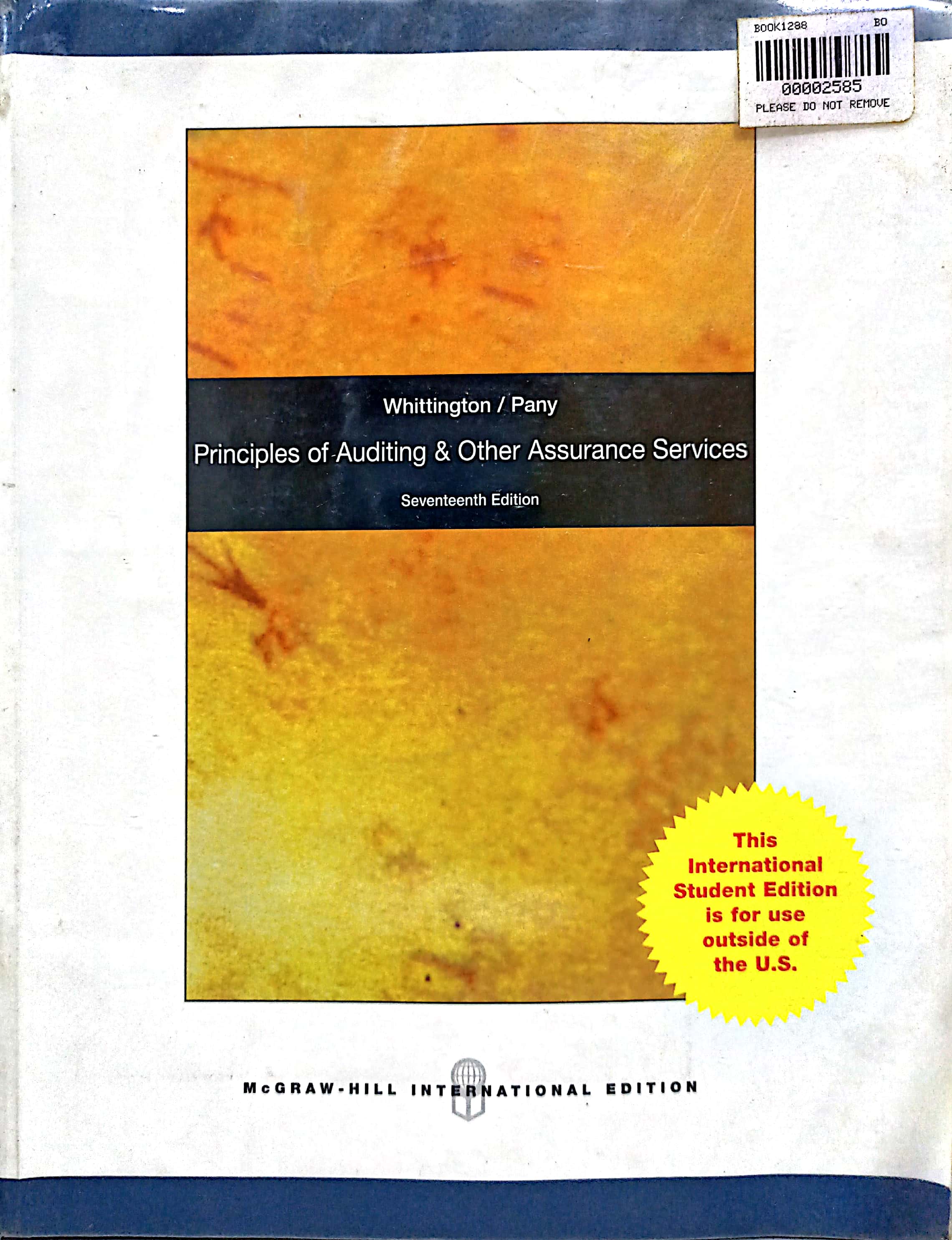 Book cover: Principles of auditing & other assurance services