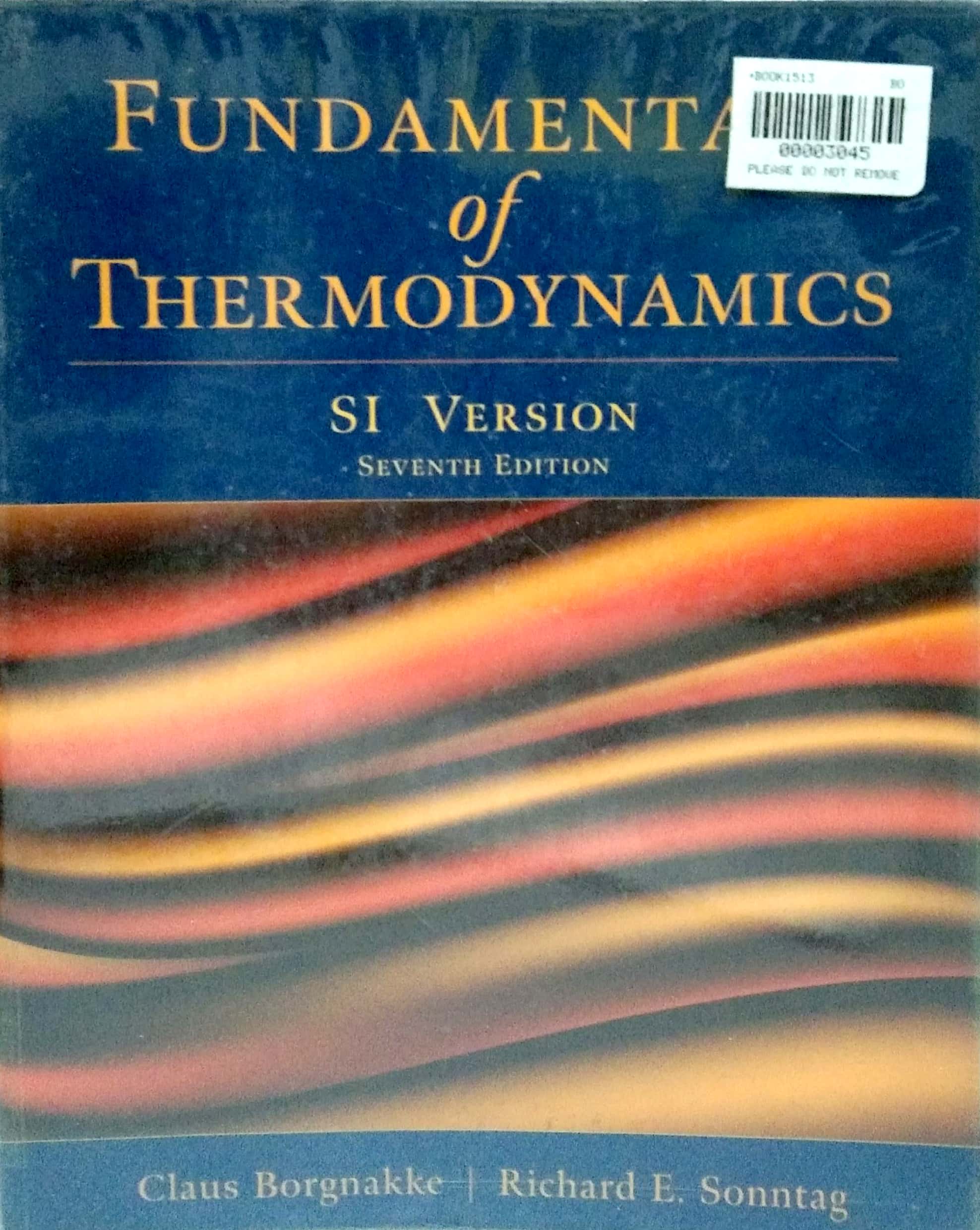Book cover: Fundamentals of thermodynamics