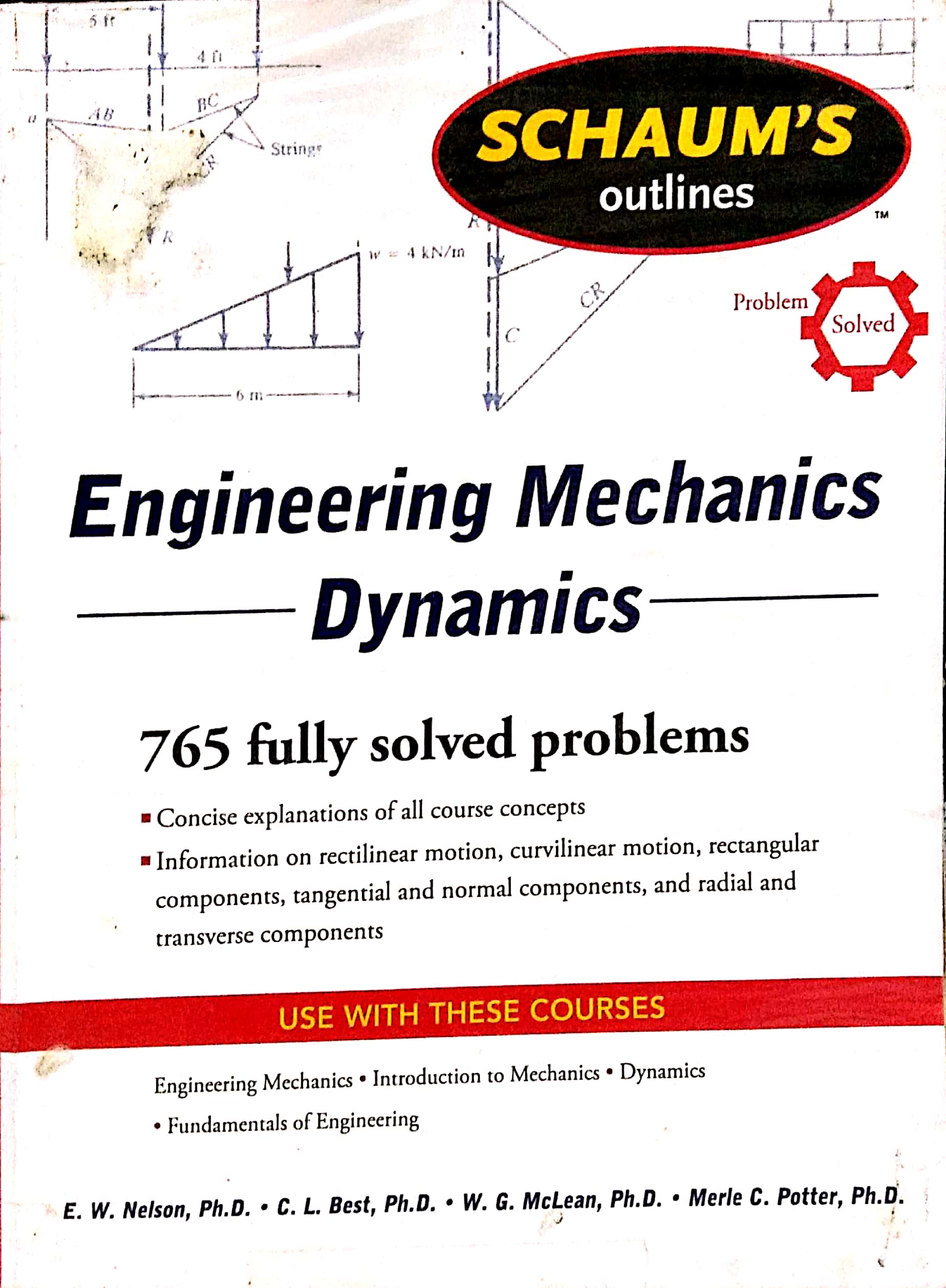 Book cover: Schaum's outlines: engineering mechanics:dynamics.