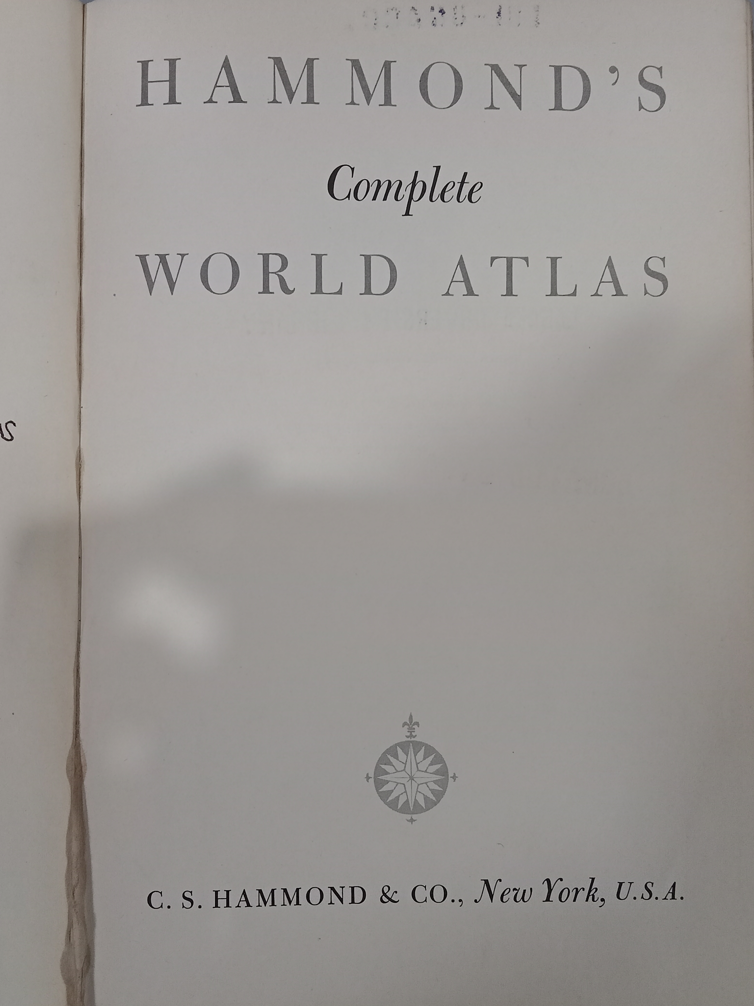 Book cover: Hammond's complete world atlas