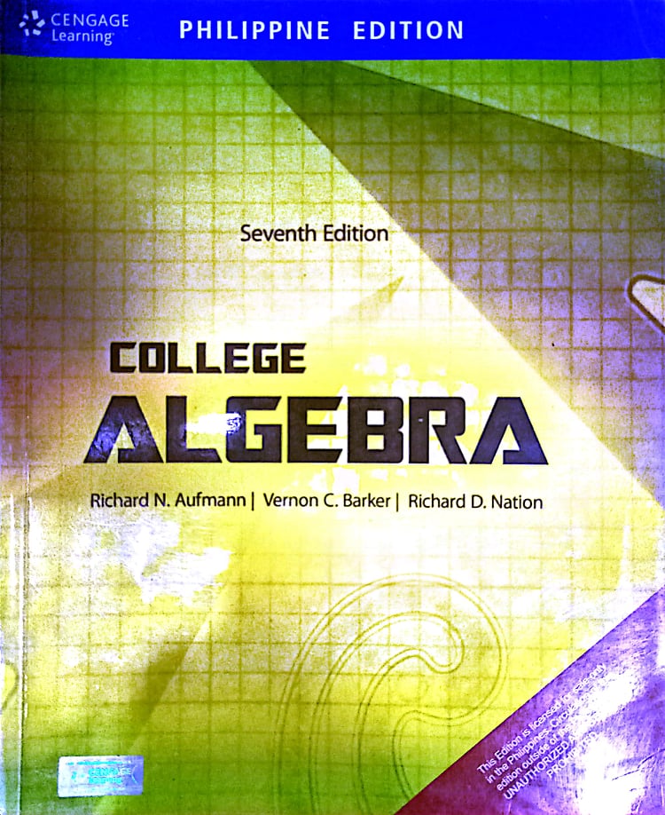 Book cover: College algebra