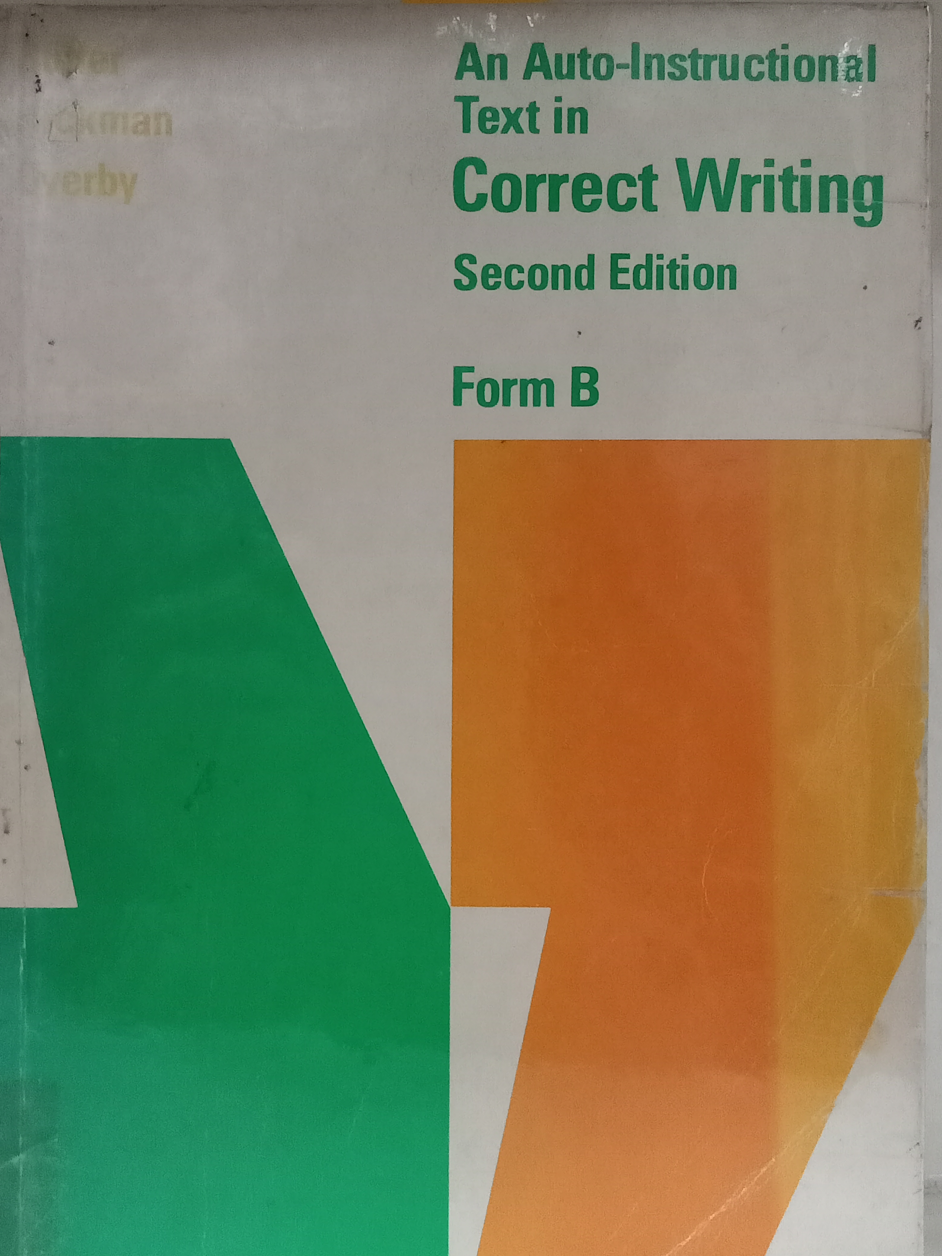 Book cover: An Auto-instructional text in correct writing