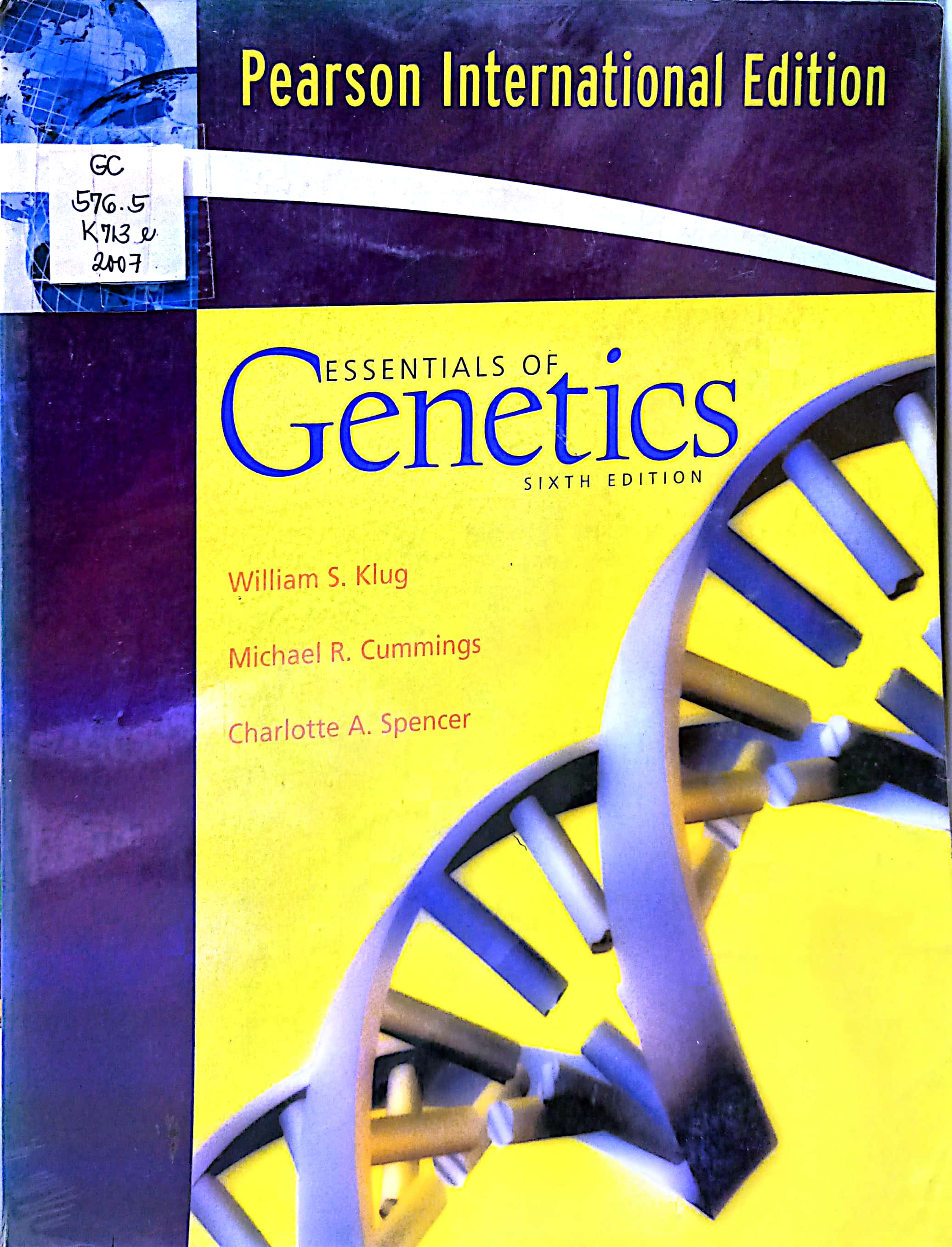 Book cover: Essentials of genetics
