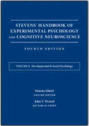 Book cover: Stevens' handbook of experimental psychology and cognitive neuroscience: volume 4, developmental and social psychology.