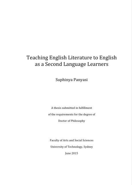 Book cover: Teaching English literature to English as a second language learners