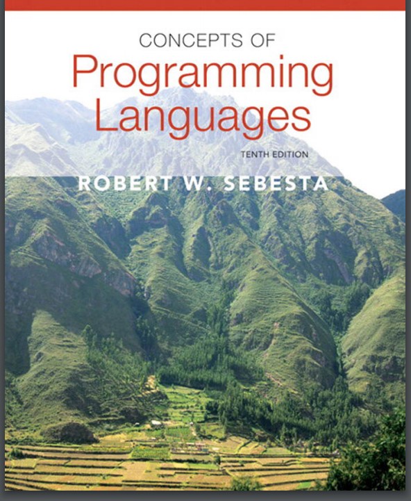 Book cover: Concepts of programming languages.