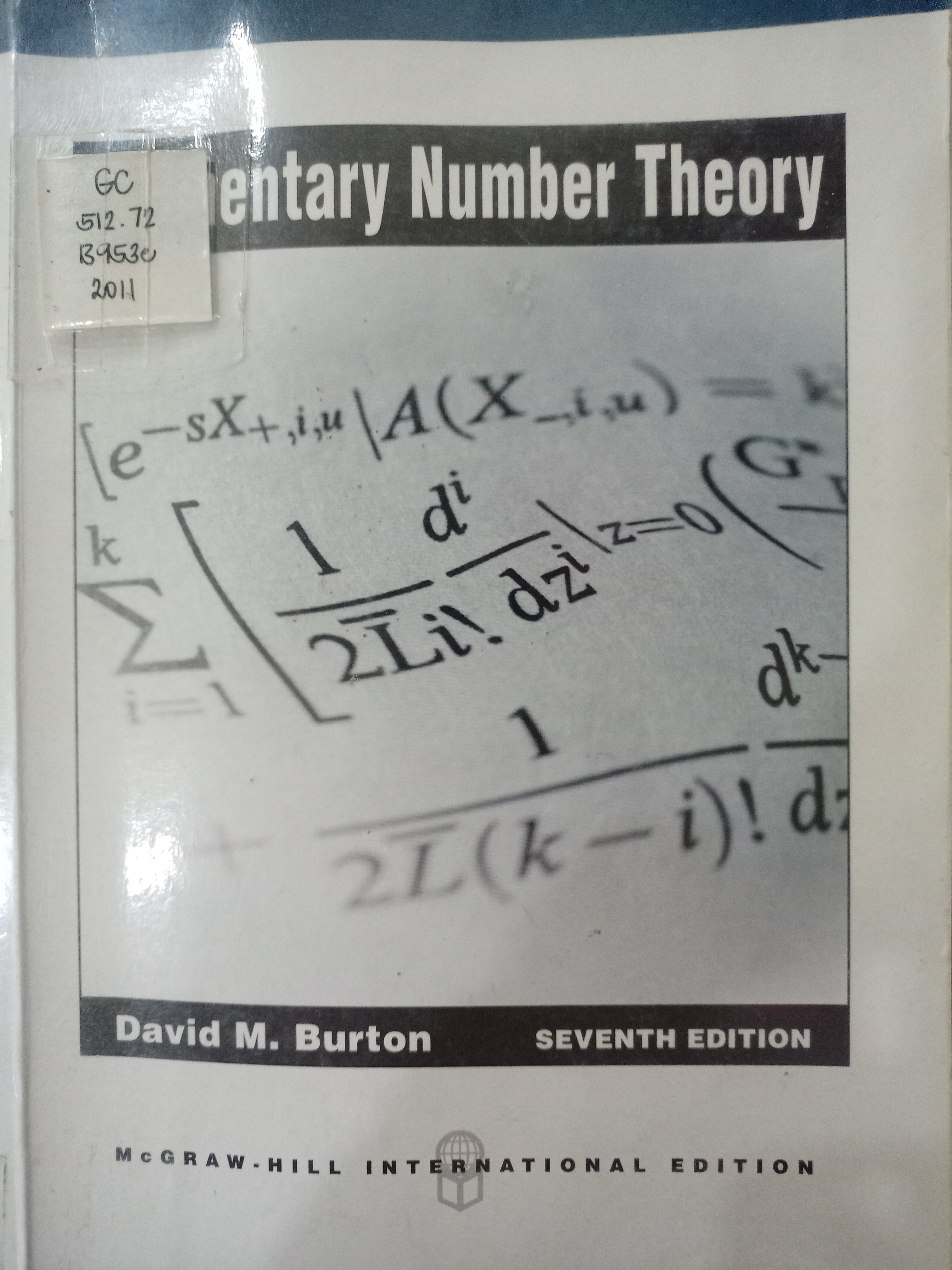 Book cover: Elementary number theory