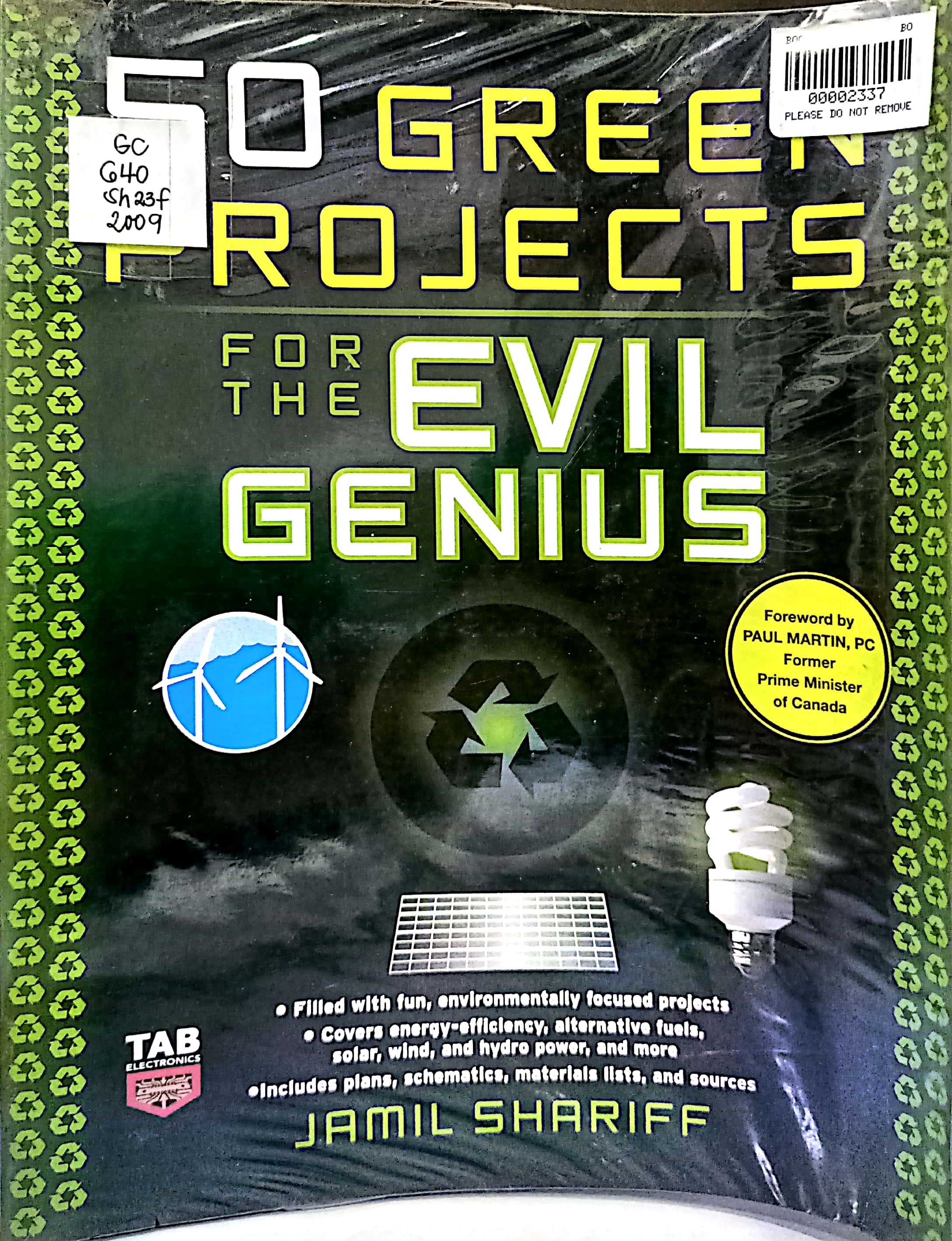 Book cover: 50 green projects for the evil genius