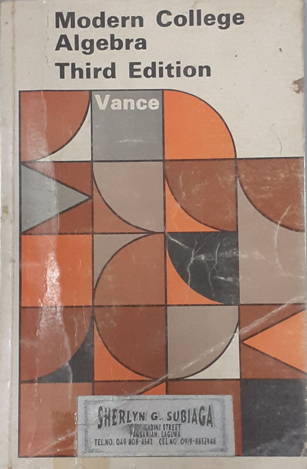 Book cover: Modern college algebra