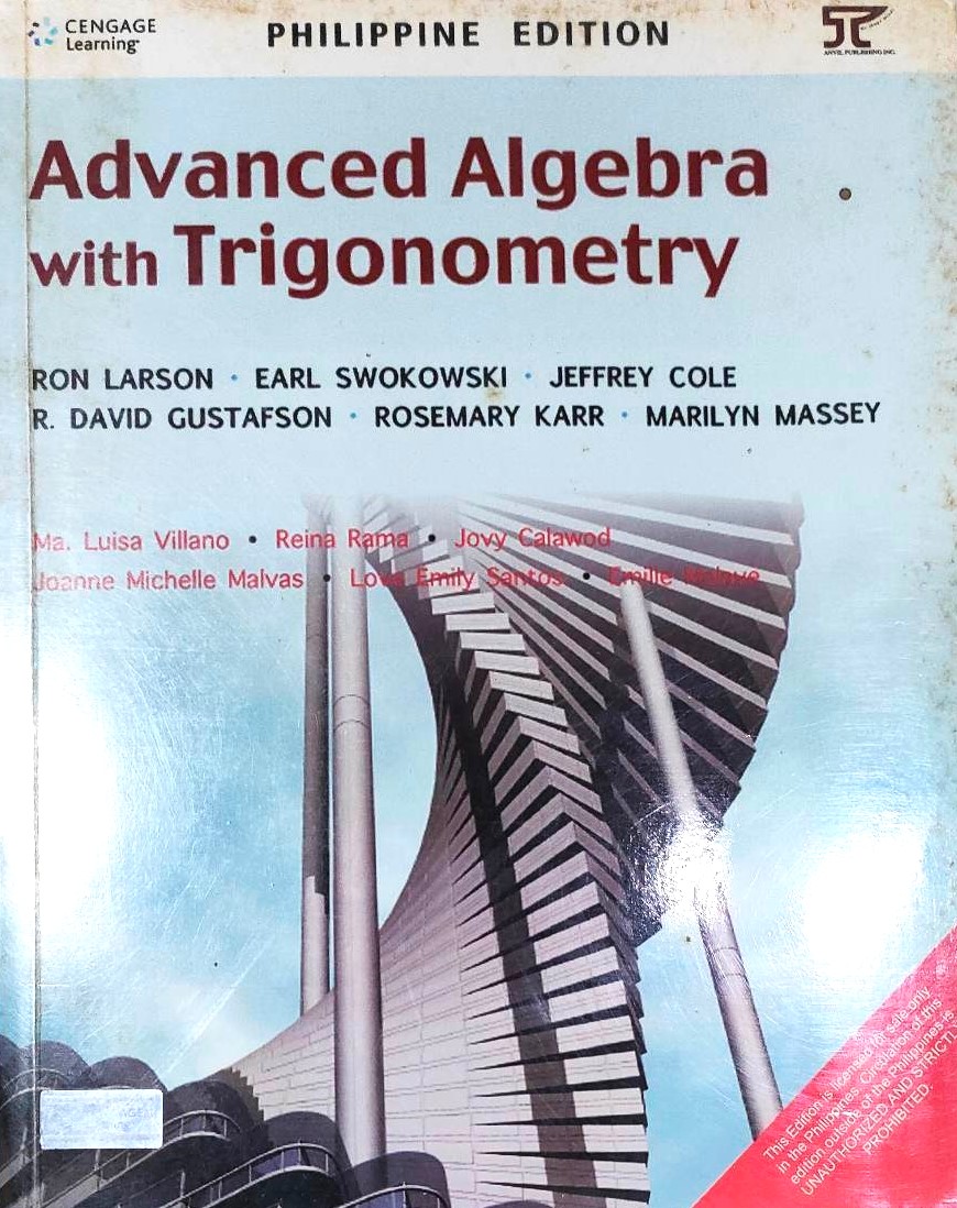 Book cover: Advanced algebra with trigonometry