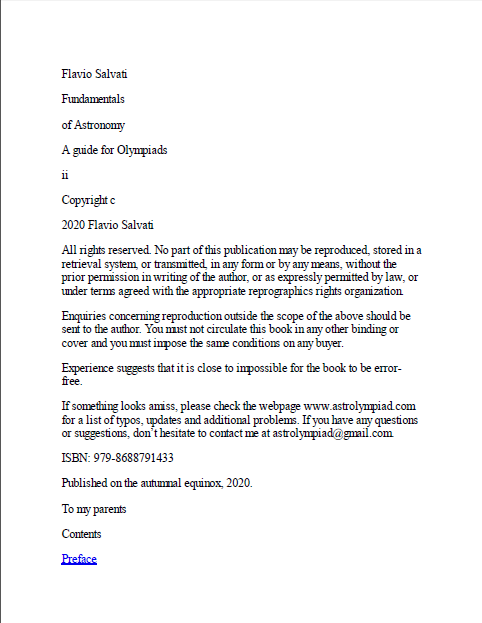 Book cover: Fundamentals of astronomy: a guide for Olympiads.