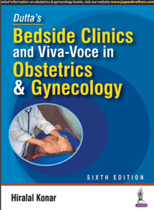 Book cover: Dutta's bedside clinics and viva-voce in obstetrics and gynecology.