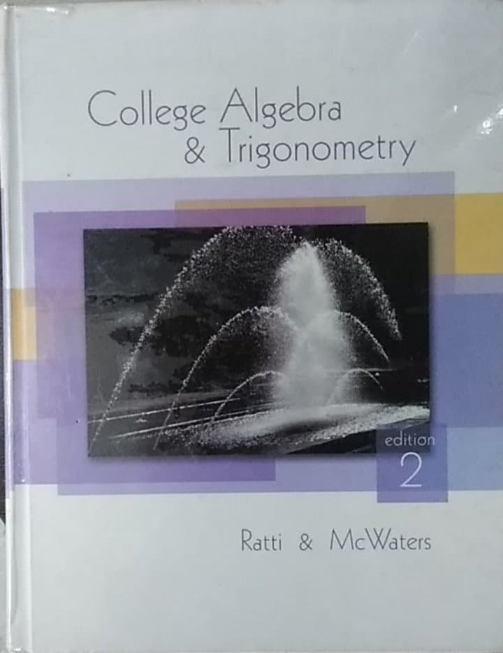Book cover: College algebra and trigonometry